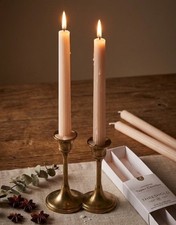NWT Threshold 10" Chateau White Unscented Ribbed Taper Flame Candles 4 Pack