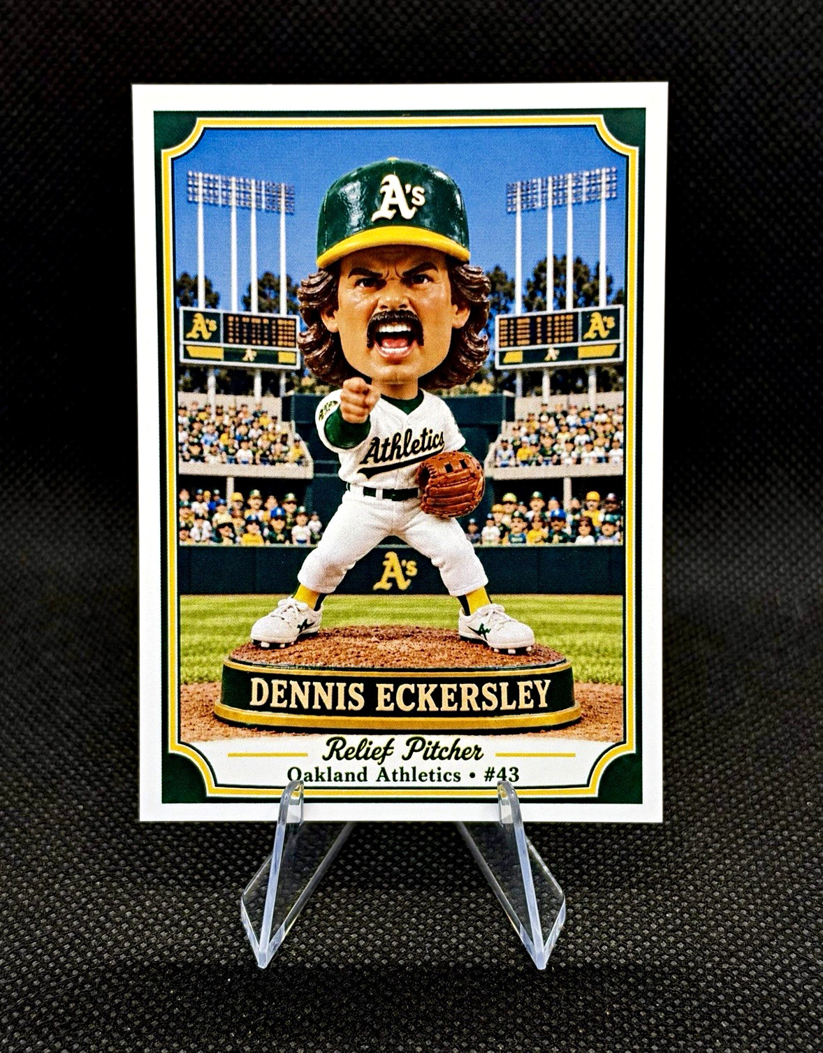 Dennis Eckersley Bobblehead Style Custom ACEO Art Card Oakland Athletics MLB ⚾️