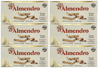 El Almendro Turron Duro Crunchy Nougat 7.05 oz- (6 Pack)