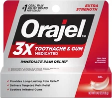 Orajel 3X for Toothache & Gum Pain: Maximum Gel Tube 0.42 Ounce (Pack of 1) 