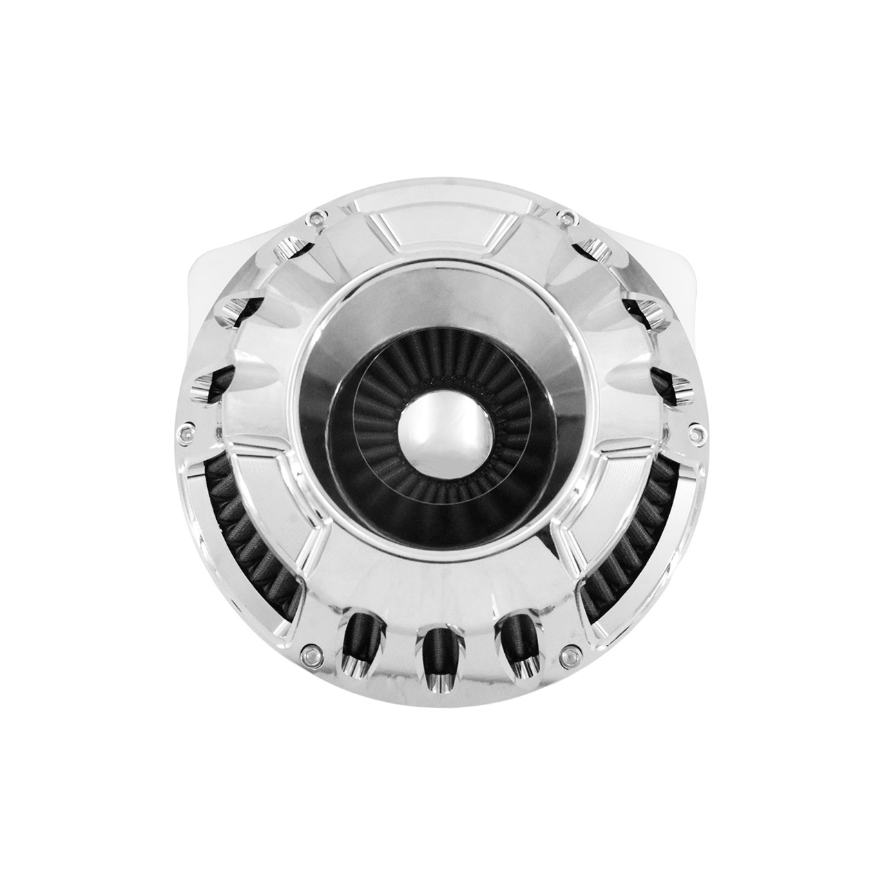 Chrome CNC Cut Air Filter Gray Intake For Harley 00-15 Softail Fat Boy Breakout