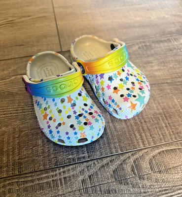 Crocs Toddler Classic Clogs Size C 5 Shimmer Multi Stars Colorful