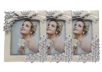 3x Fotorahmen 13x18 cm Kunststoff Silber Tischrahmen Geschenkset Bilderrahmen