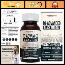 High Potency Black Seed Oil Softgels 500mg 5 Thymoquinone Vegan, 60 Count