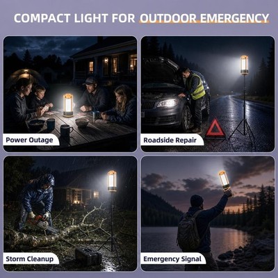LED Work Light W/ Stand Portable Flashlight Outdoor Camping Hiking Fishing Torch