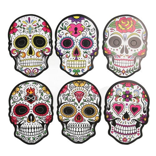 12pcs Day Of The Dead Mask With Elastic Band Attractive Halloween Mask For Ha UK - Picture 3 of 23