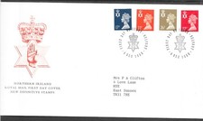 GB NORTHERN IRELAND F.D.C.4/42/90 MACHIN REGIONAL DEFINITIVES