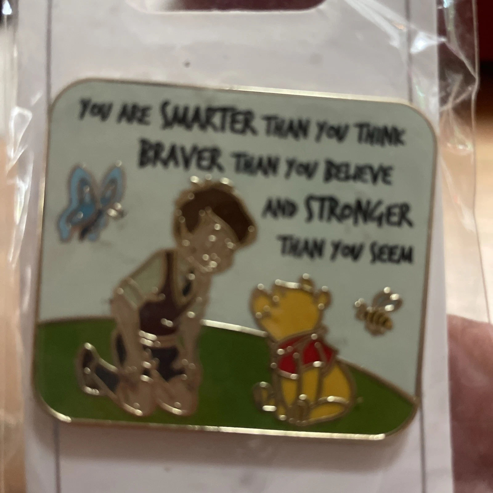 Disney CHRISTOPHER ROBIN & WINNIE THE POOH Smarter Braver Stronger Pin