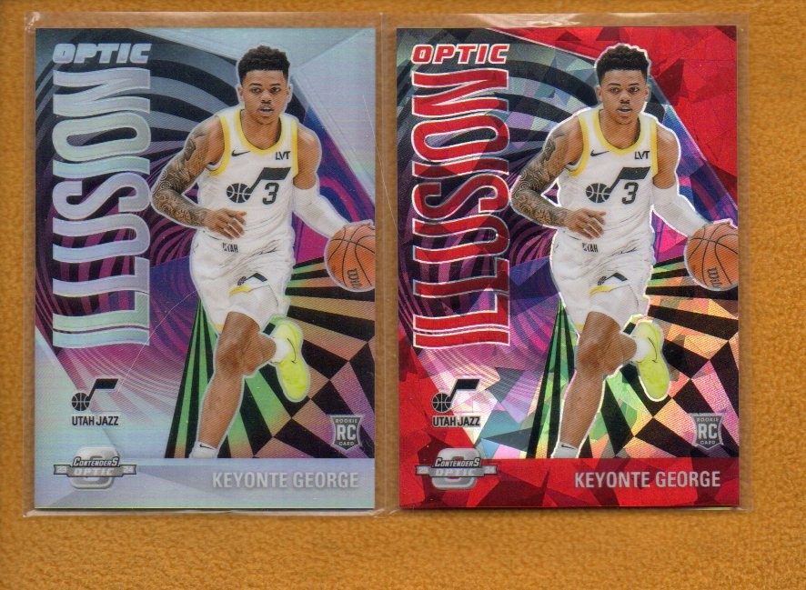 Keyonte George 2023-24 Contenders Optic Illusion Red Cracked Ice Prizm RC /175