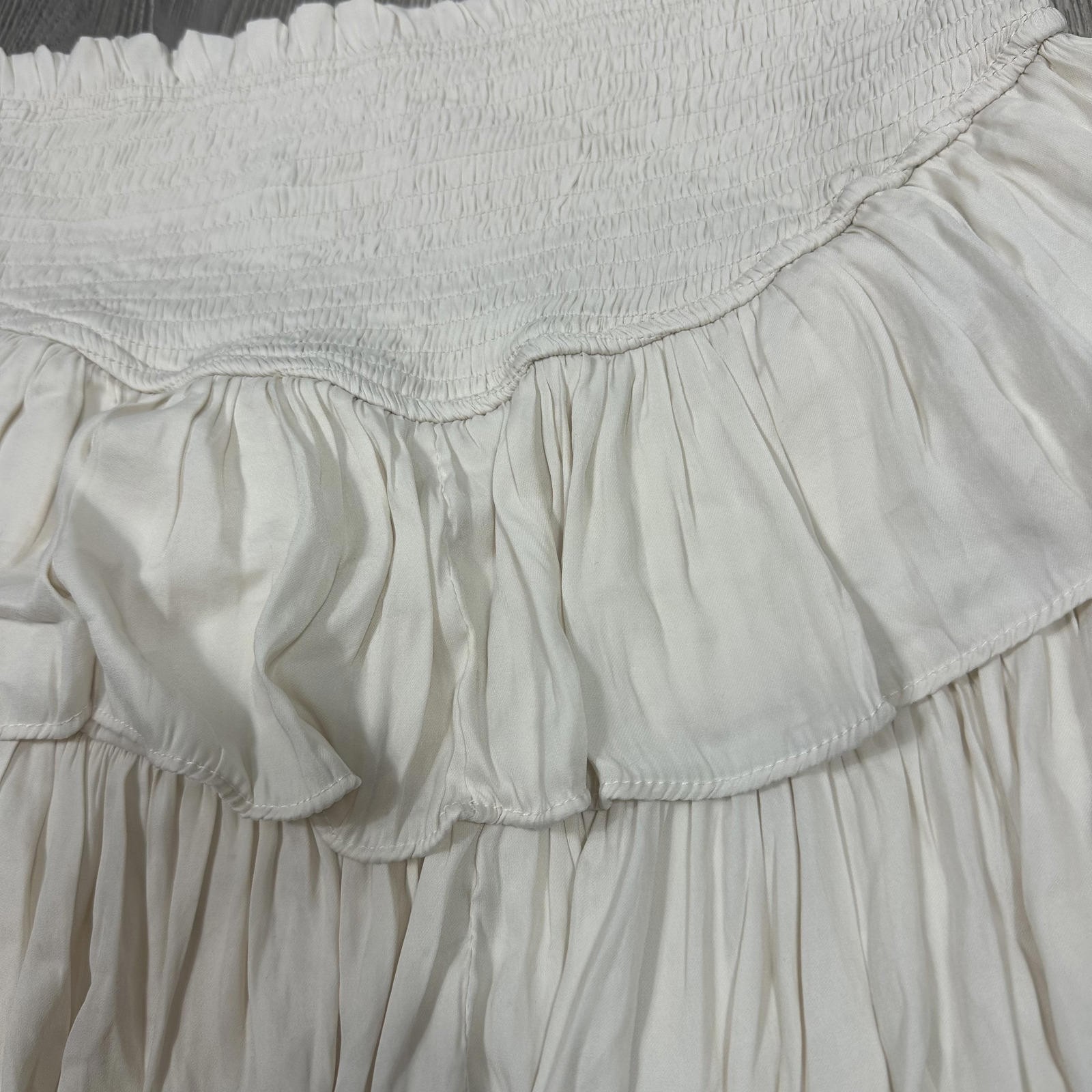 Mustard Seed Cream Tiered Mini Skort with Elasticated Waist