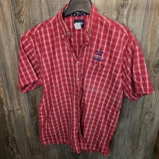 VTG Wrangler Western "National Patriot" Red Button S/S Shirt Size Lrg  Rodeo