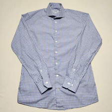 Eton Dress Shirt Mens Large 41/16 Blue Slim Fit Button Down Long Sleeve Casual