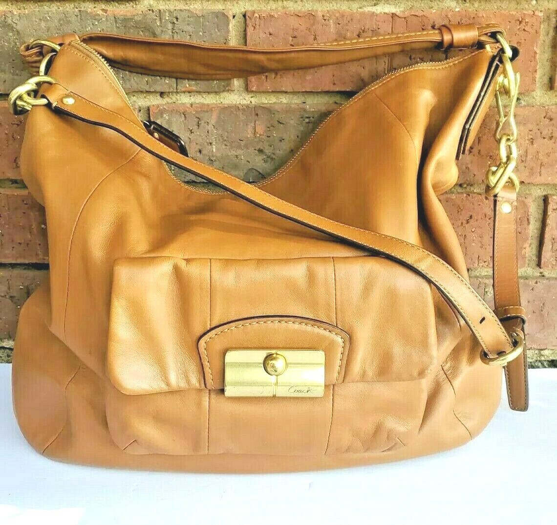 Coach Kristin leather large shoulder Bag Tote Tan 147… Gem