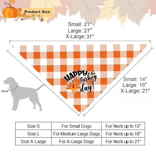 Bandana para Perros Otoño Otoño Mascota Bandana Reversible Triángulo X-Grande Acción de Gracias - Imagen 2 de 6