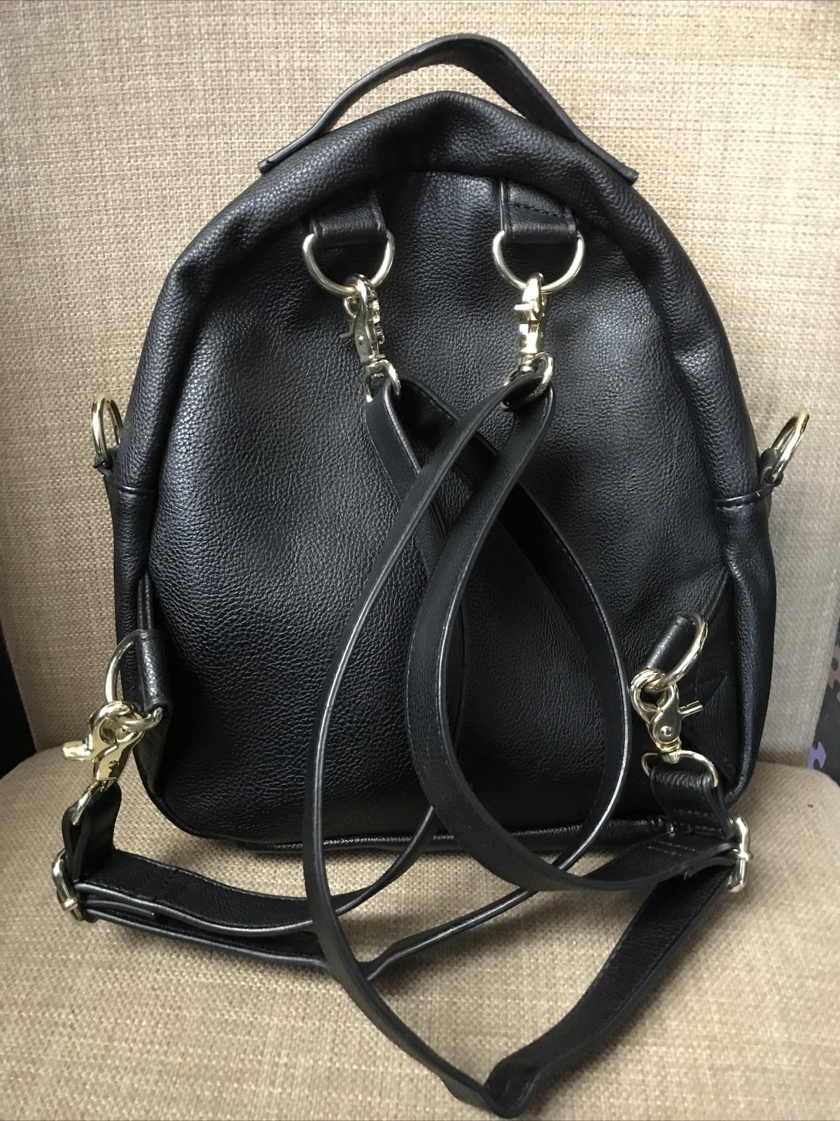 Betsey Johnson Convertible Backpack Mini Cream/Black … Gem