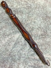 Hand carved Irish Coffee WOOD YARN CROCHET HOOK size J