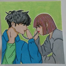 6x6 Inch Acrylic Painting Impressionism Original Art Title True Love A1