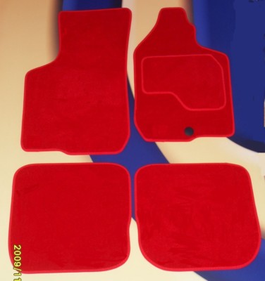 Tailored Car Mats For Fiat 500 (2008-2012) - 4-Piece Set With Clips & Logos, Polyester