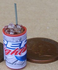 1:12 Scale Drink With Ice & A Straw With A Light Pepsi Label Tumdee Dolls House