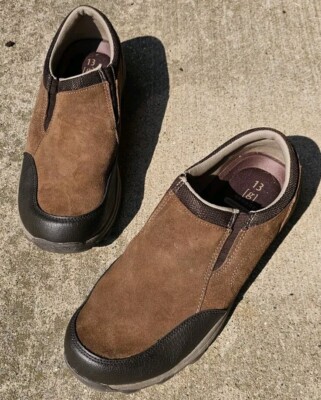 George Shoes Loafers Comfort Slip On Brown Leather Casual Men's US 13