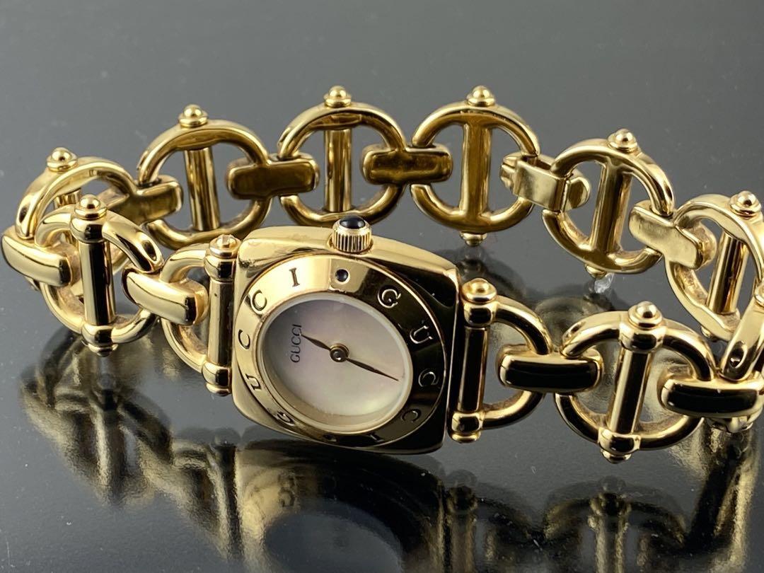 Gucci 6400L Gold White Dial Women's Watch Working New battery | eBay