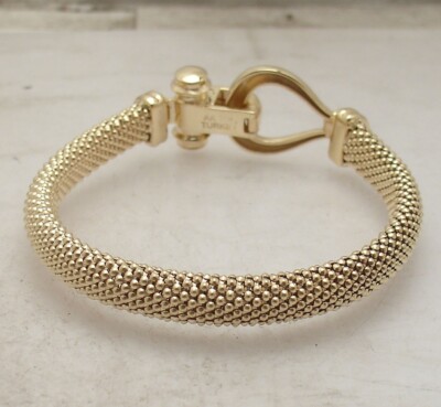 7'' Popcorn Coreana Link Bracelet with Fold Over Clasp Real 10K Yellow Gold