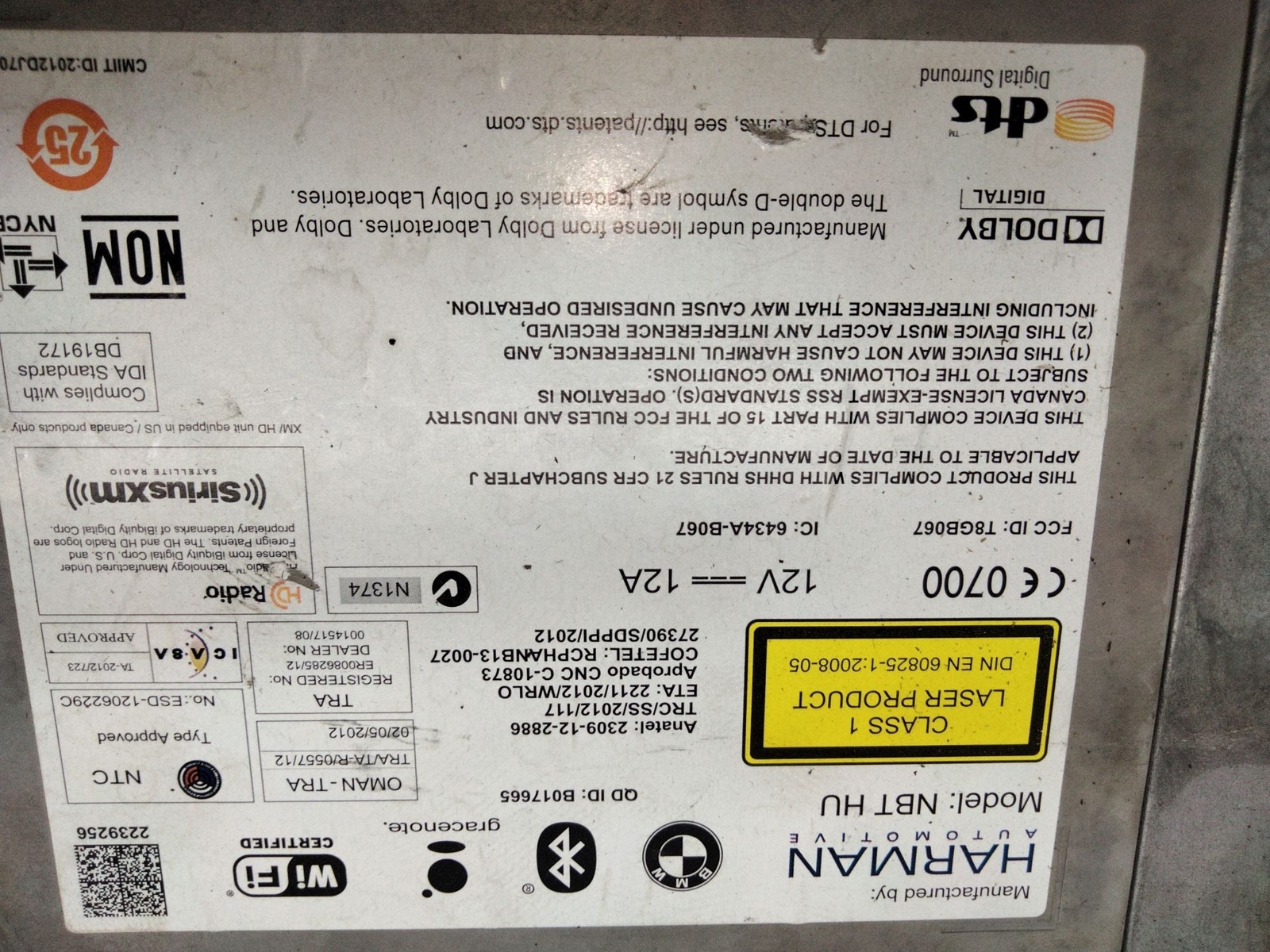 683326301 CI683226301 AUDIOSYSTEM / RADIO-CD FÜR BMW 5 F10 520 D  