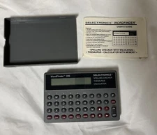 Vintage Handheld Selectronics Word Finder 220 Spell Check Thesaurus Jumble Key