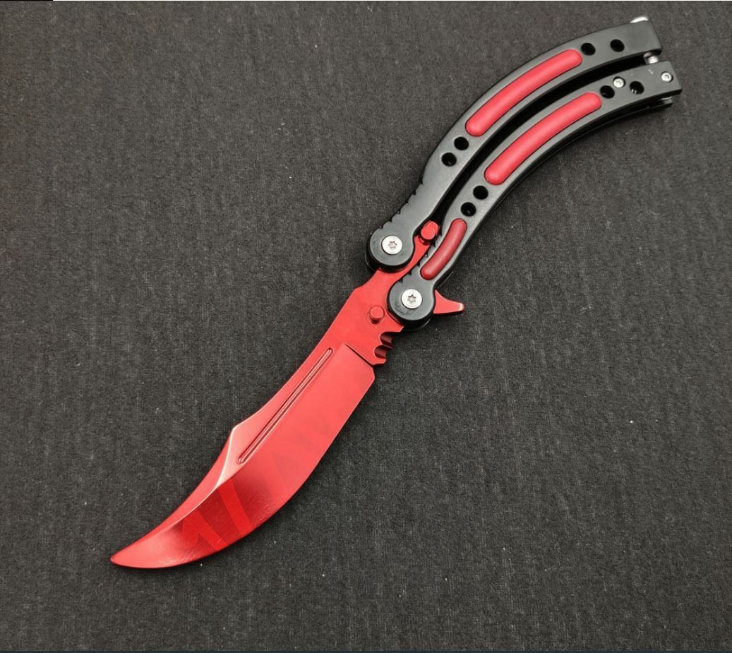 Portable Folding Butterfly Knife CSGO Balisong Trainer Stainless Steel  Pocket Practice Knife Training Tool Outdoor Games
