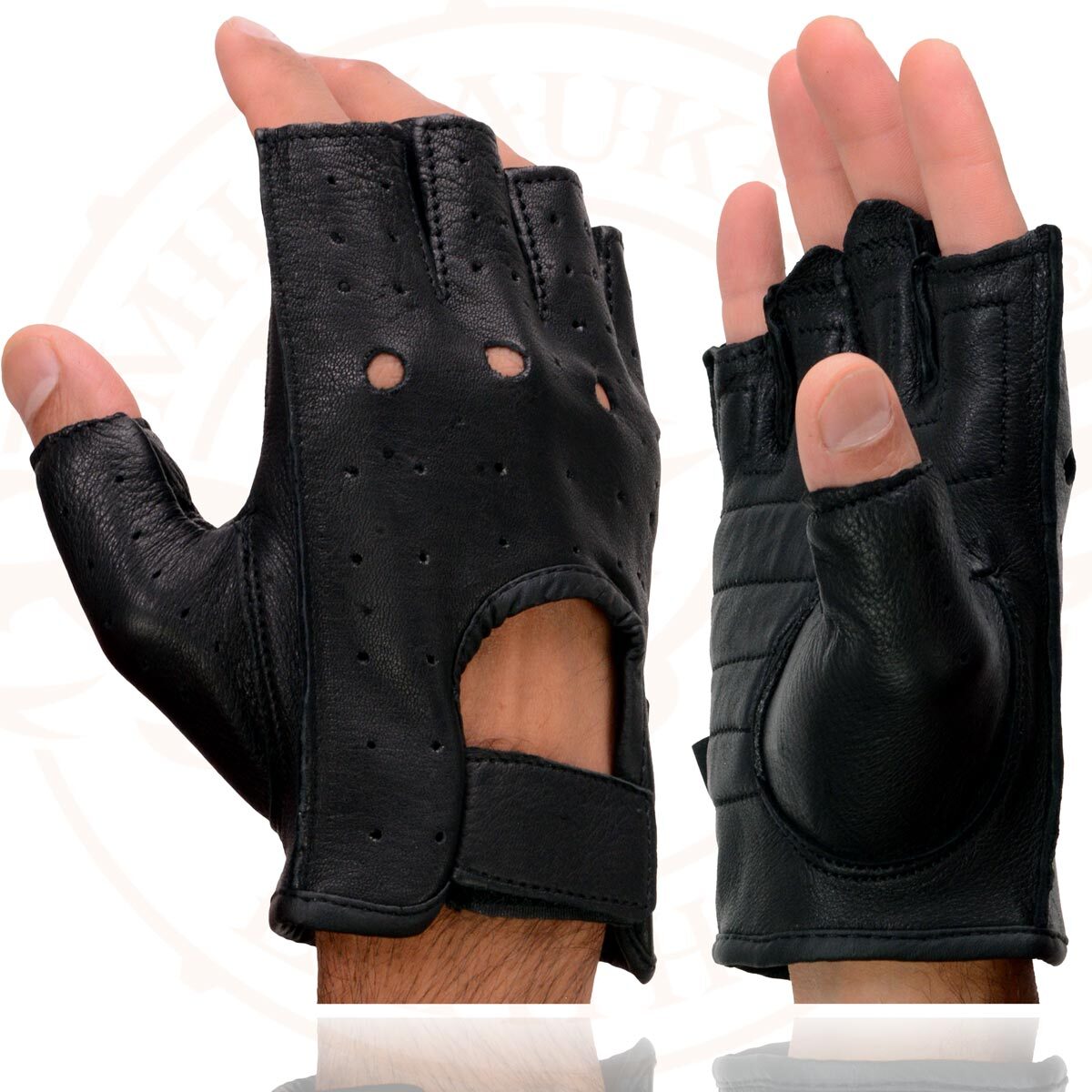 Мужские перчатки для верховой езды Milwaukee Leather 851 из оленьей кожи США с гелевой подкладкой для ладоней 5190₽