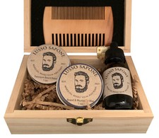 Beard Kit. Includes: Beard Oil, Beard Balm, Wax and Wood Comb