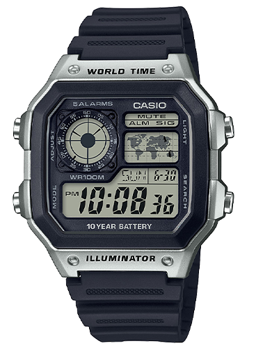 casio world time black