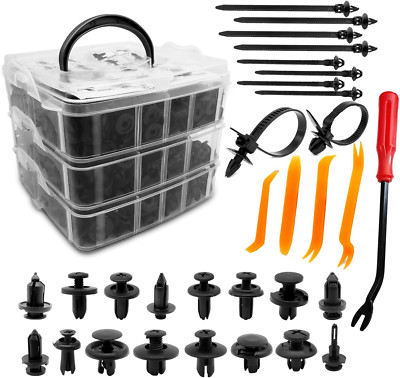Tornillos De Plasticos Para Carros Autos Clips Remaches Plásticos 635 Set Negro