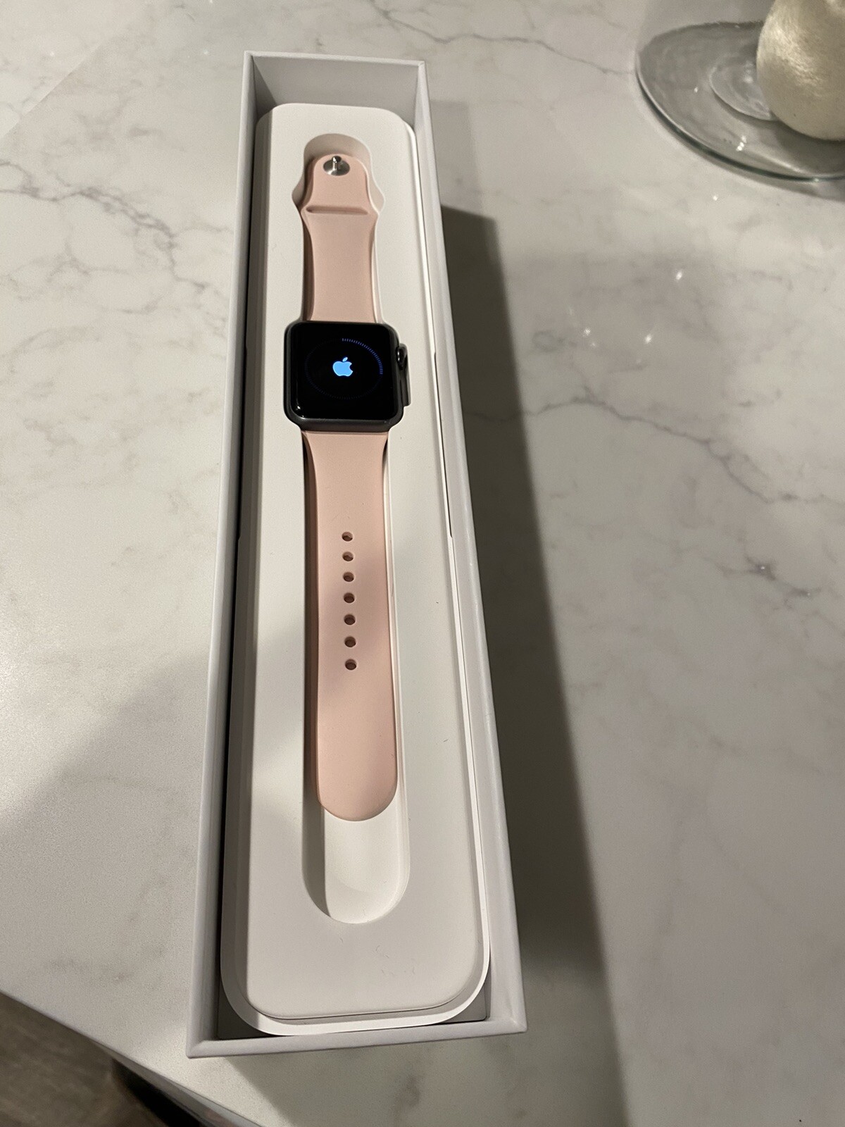 Apple iwatch Series 7000 42mm 1st Gen Space Grey w/ pink band In Box | eBay