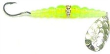 Mack's Lure 09217 Wedding Ring Spinner Hammered Nickel Flo Chartreuse #8