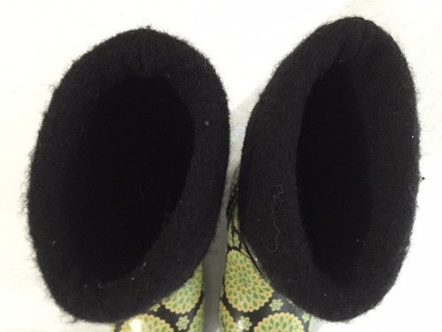 BOGS Miss Becca Dahlia Rubber Rainboots Black/Green Floral w/Black Girls Size 11 - Picture 7 of 12