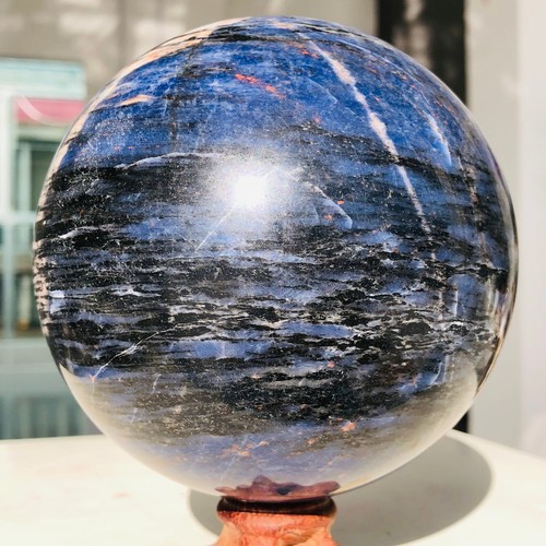 1960g Natural Sodalite Quartz Crystal Sphere Mineral specimen Healing AH67 - Picture 5 of 14