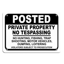 Aluminum Horizontal Metal Sign Private Property Weatherproof Street Signage