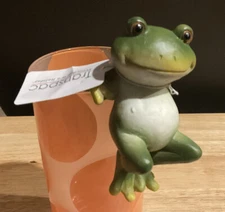 Transpac Resin 4” Cute Frog Pot Hanger NWTs