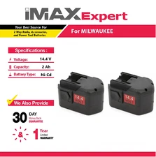 2x 14.4V 2Ah NiCd Battery for Milwaukee 48-11-1000, 48-11-1014, 48-11-1024