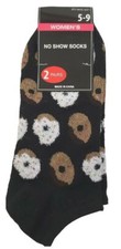 Women's Fashion No Show Socks 2 Pairs Shoe Sizes 5-9 New