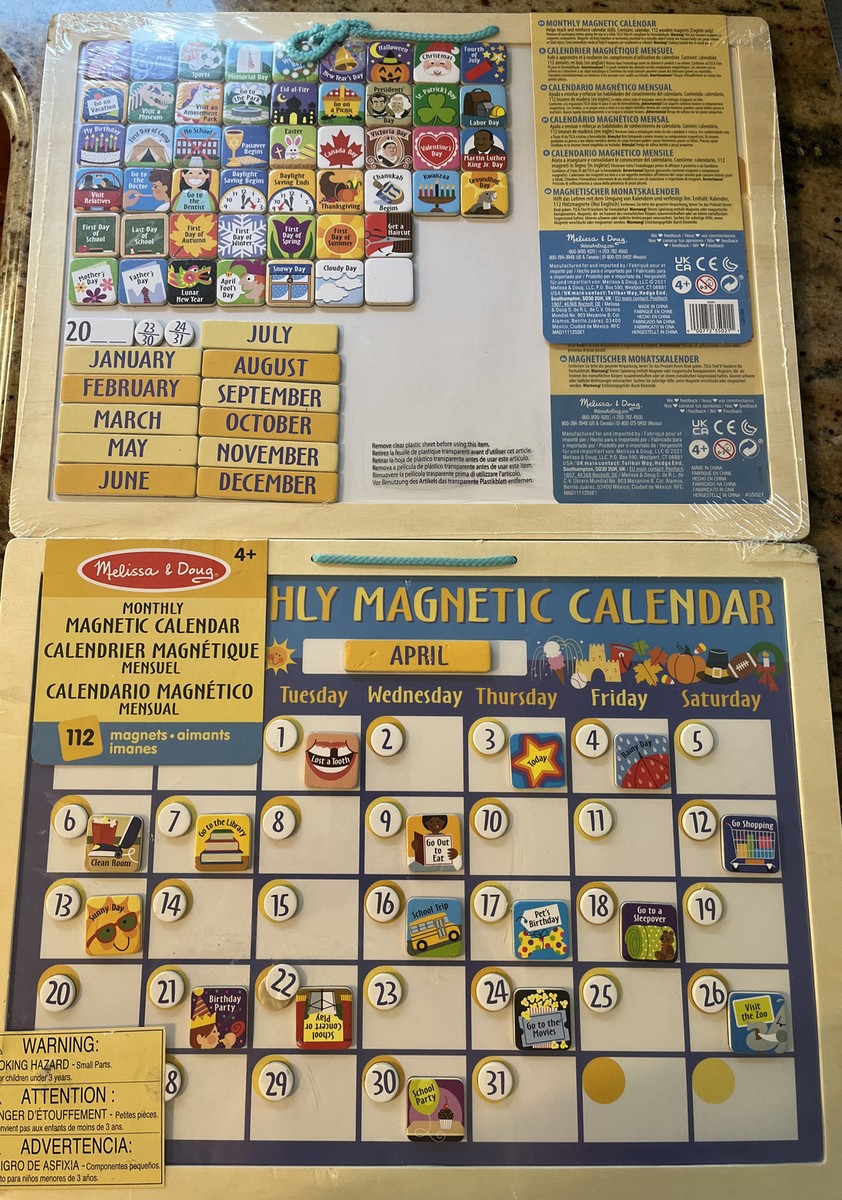 Melissa & Doug Monthly Magnetic Calendar Kids Wood Folding Hanging Ages 3+ | eBay melissa-amp-doug-monthly-magnetic-calendar-kids-wood-folding-hanging-ages-3-ebay