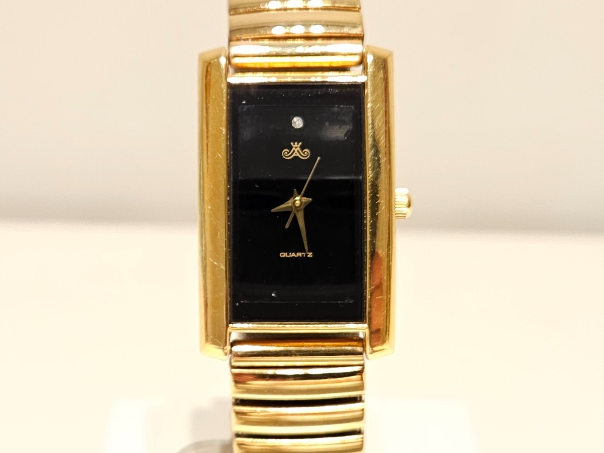 RETRO LUXURY TANK 22mm GOLD PLATED WITH STONE LADIES QUARTZ WATCH
