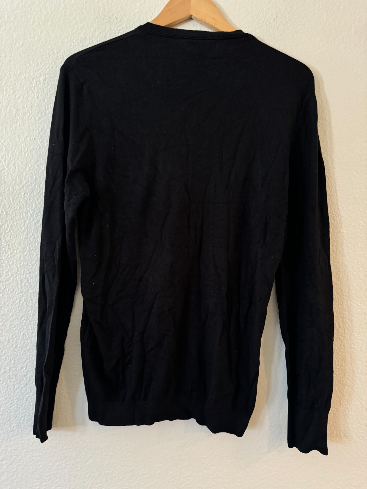 Zara Man Basic Pullover Sweater Size S Black Roun… - image 2