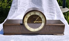 Alte Urgos Holz Tischuhr Kaminuhr Buffetuhr Gong mit 5 Schlaghammer Vintage 