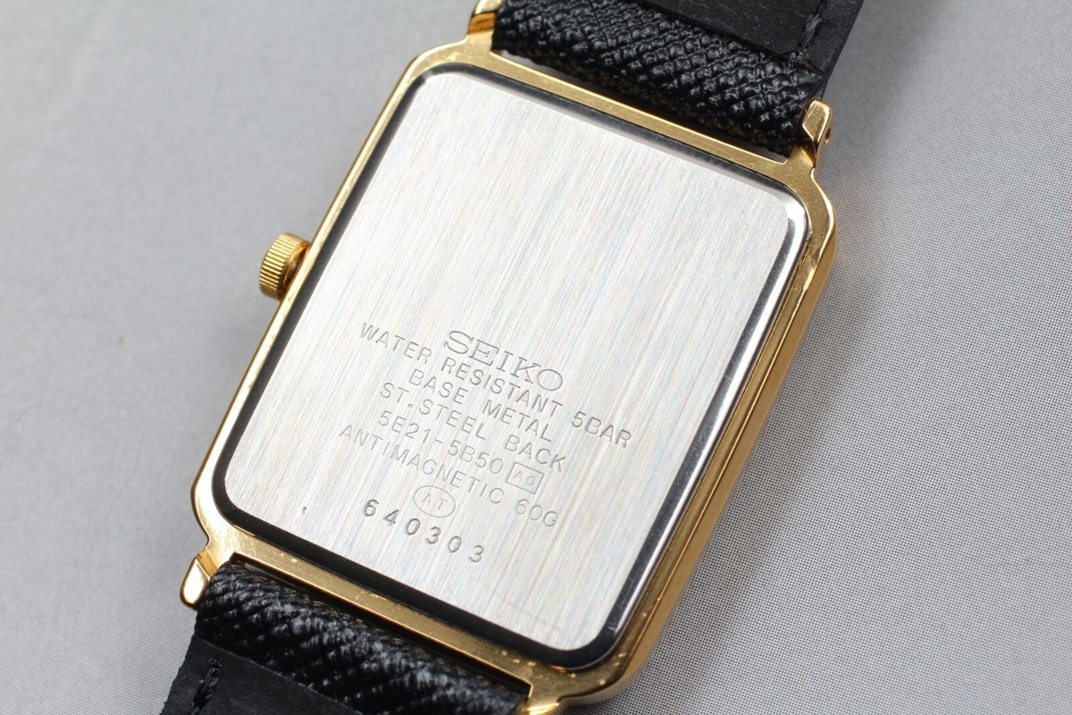 Near MINT] SEIKO Spirit 5E21-5B50 Gold Dial Quartz Men's