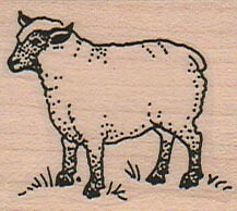 Sheep 1 1/2 x 1 1/2" Rubber Stamp, Animal Stamp, Sheep Stamp