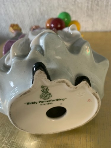 ROYAL DOULTON CHINA BALLOON LADY BIDDY PENNY FARTHING HN 1843 PERFECT - Picture 3 of 7