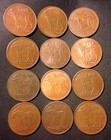 Vintage Norway Coin Lot - 5 Ore - Moose Series - 12 Great Coins - Free Shipping