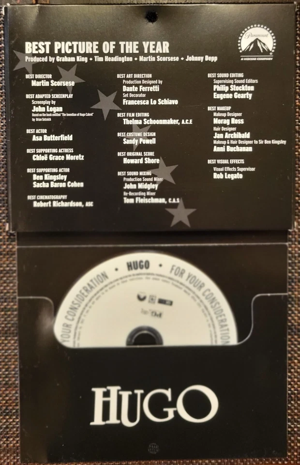 HUGO DVD 2011 Academy ScreenerMartin Scorsese Asa Butterfield MINT+FREE SHIPPING - Image 2 of 2